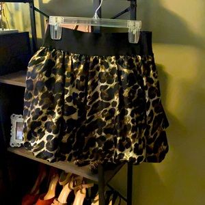 Cheetah print skirt elastic waist with pockets